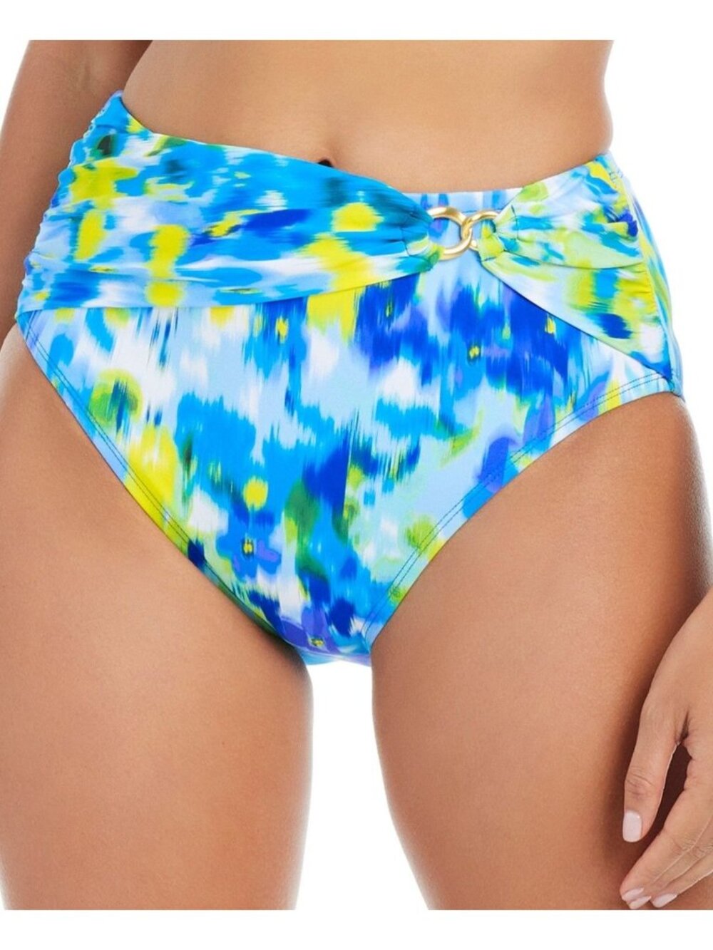 Bleu by Rod Beattie Life's A Beach Printed High-Waist Bikini Bottoms, Blue, 4